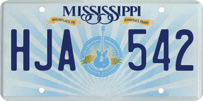 MS license plate HJA542