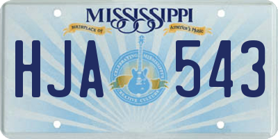 MS license plate HJA543