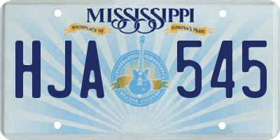 MS license plate HJA545