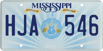 MS license plate HJA546