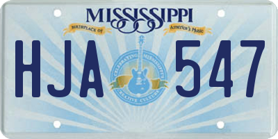 MS license plate HJA547