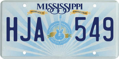 MS license plate HJA549