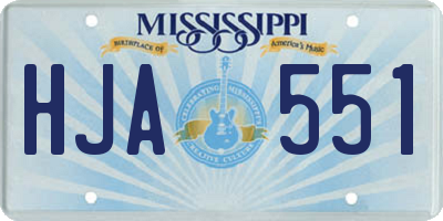 MS license plate HJA551