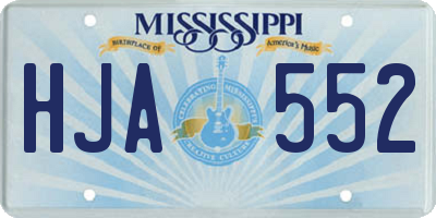MS license plate HJA552