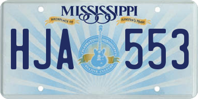 MS license plate HJA553