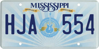 MS license plate HJA554