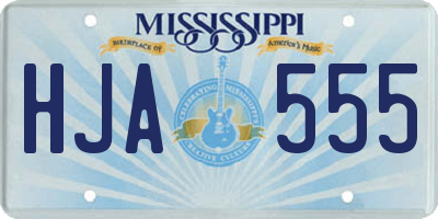 MS license plate HJA555