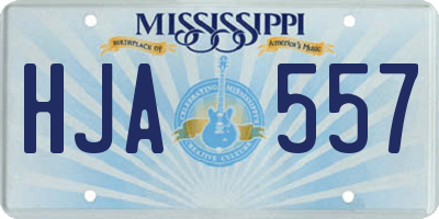 MS license plate HJA557