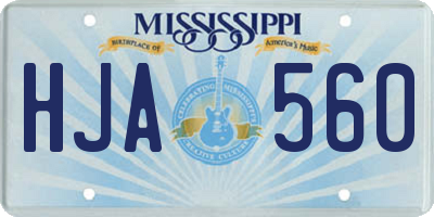 MS license plate HJA560