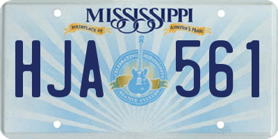 MS license plate HJA561
