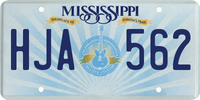 MS license plate HJA562