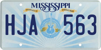 MS license plate HJA563