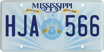 MS license plate HJA566