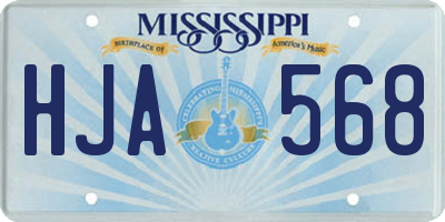 MS license plate HJA568