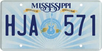 MS license plate HJA571