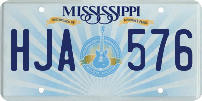 MS license plate HJA576