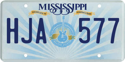 MS license plate HJA577