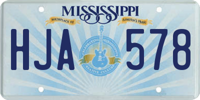 MS license plate HJA578