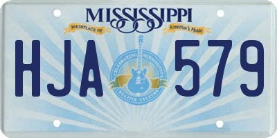 MS license plate HJA579