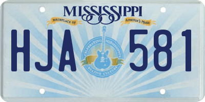 MS license plate HJA581