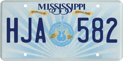 MS license plate HJA582