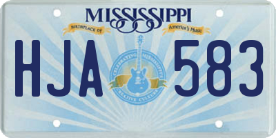 MS license plate HJA583