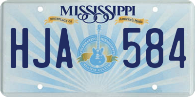 MS license plate HJA584
