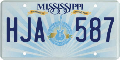 MS license plate HJA587