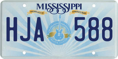 MS license plate HJA588