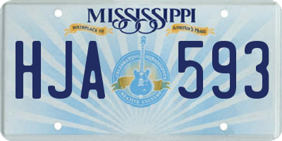 MS license plate HJA593