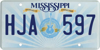 MS license plate HJA597