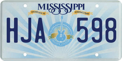 MS license plate HJA598
