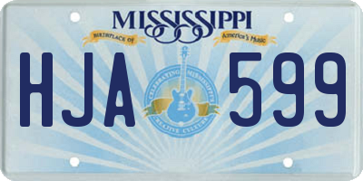 MS license plate HJA599