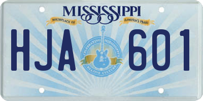 MS license plate HJA601
