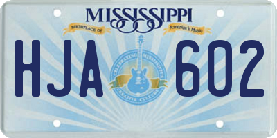 MS license plate HJA602