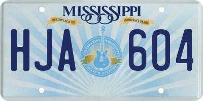 MS license plate HJA604