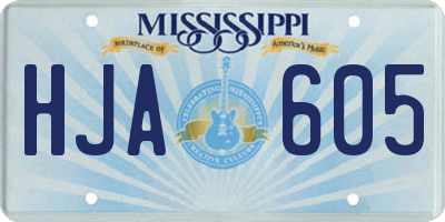 MS license plate HJA605