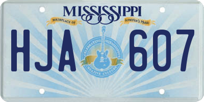 MS license plate HJA607