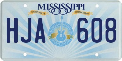 MS license plate HJA608