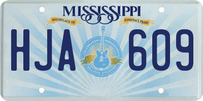 MS license plate HJA609