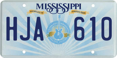 MS license plate HJA610