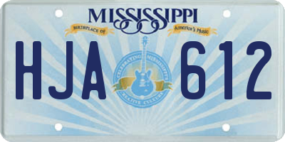 MS license plate HJA612