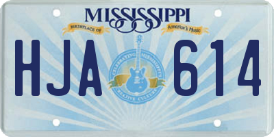 MS license plate HJA614