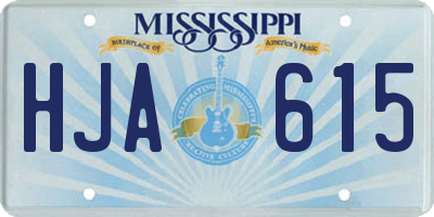 MS license plate HJA615
