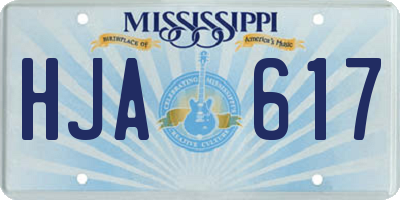 MS license plate HJA617