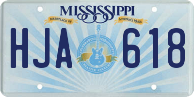 MS license plate HJA618