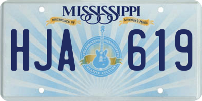 MS license plate HJA619