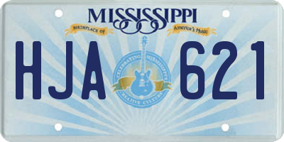 MS license plate HJA621