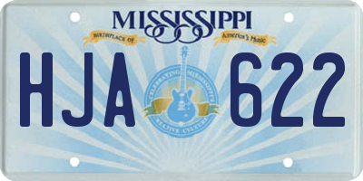 MS license plate HJA622