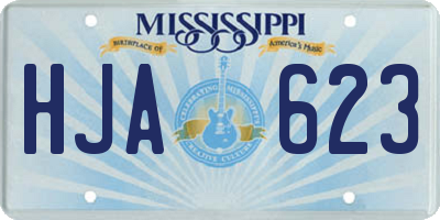 MS license plate HJA623